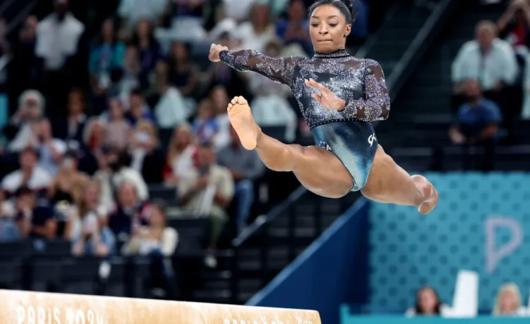 Biles Dazzles in Olympic Gymnastics Return